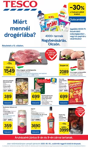 Tesco katalógus, Sopron | Nagyszerű ajánlat minden ügyfélnek | 2025-06-05T00:00:00.000Z - 2025-06-11T00:00:00.000Z