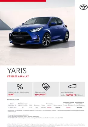 Toyota katalógus, Szeged | arlista uj yaris akciok | 2025-06-12T00:00:00.000Z - 2026-06-12T00:00:00.000Z