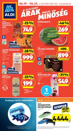 Aldi katalógus, Cigánd | Következő heti ALDI akciós újság | 2025-06-19T00:00:00.000Z - 2025-06-25T00:00:00.000Z
