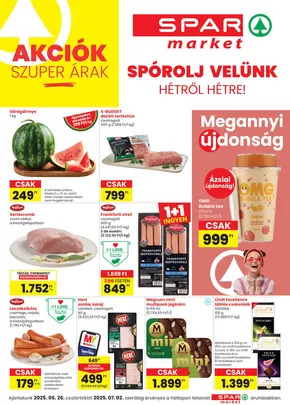 Spar katalógus, Sopron | Nagyszerű ajánlat a kedvezményvadászoknak | 2025-06-26T00:00:00.000Z - 2025-07-02T00:00:00.000Z