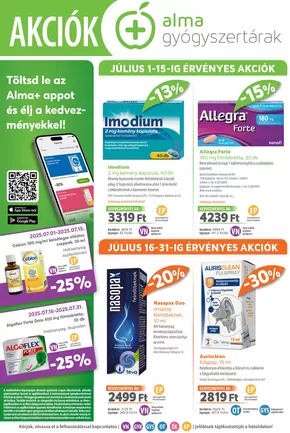 Alma Gyógyszertárak katalógus, Sajószentpéter | 2025 . július | 2025-07-01T00:00:00.000Z - 2025-07-31T00:00:00.000Z