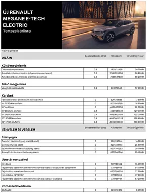Renault katalógus, Fót | Renault Renault tartozek arlista MeganeE-Tech | 2025-03-07T00:00:00.000Z - 2026-03-07T00:00:00.000Z